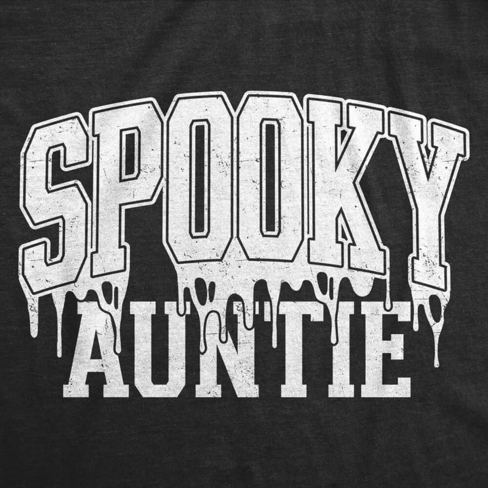 Womens Funny T Shirts Spooky Auntie Sarcastic Halloween Tee For Ladies